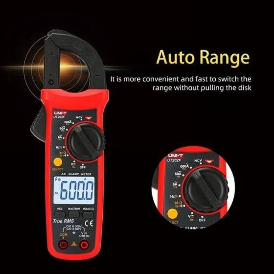 UNI-T UT203 LCD Dijital Kelepçe Multimetre Ohm Dmm DC AC Akım Voltmetre Pilsiz - 3