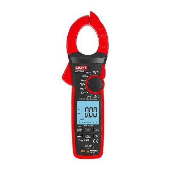 UNI-T UT205 LCD Dijital Kelepçe Multimetre Ohm Dmm DC AC Akım Voltmetresi Pilli - 1