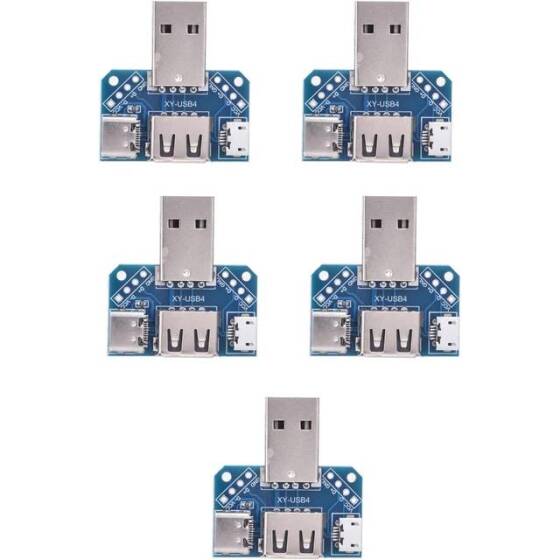 USB Adaptör Kartı Erkek - Dişi Adaptör Mikro USB/Type-C Arayüzü 4P 2.54mm - 2