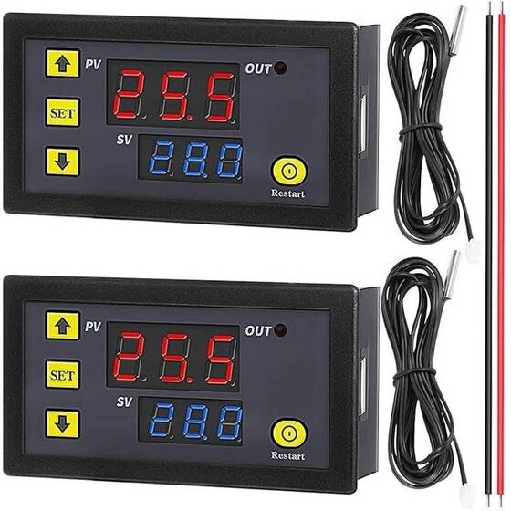 W3230 12V Dijital Sıcaklık Kontrollü Termostat Cihazı 1 metre kablolu - 1