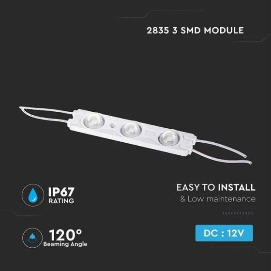 Su Geçirmez DC 12V 2835 Mavi LED Modül 63x13mm - 4