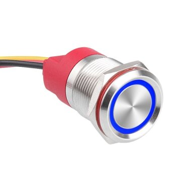 WD19T-P1-E 19mm Dokunmatik Touch Metal Buton - Mavi - WDELE