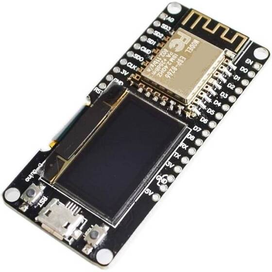 Wemos 0.91 İnç Beyaz Ekran Oled Nodemcu ESP8266 WIFI Modülü - Siyah PCB Lehimsiz - 3