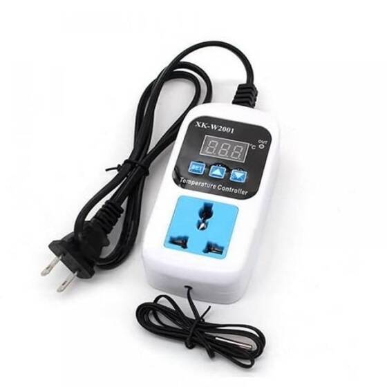 XK-W2001 AC110-220V Kırmızı Dijital Isı Kontrol Cihazı Oda Tipi 1 Metre Kablolu US Fişli - 1