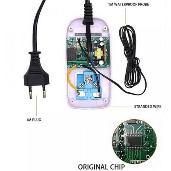 XK-W2001 AC110-220V Kırmızı Dijital Isı Kontrol Cihazı Oda Tipi 1 Metre Kablolu US Fişli - 2