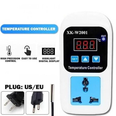 XK-W2001 AC110-220V Kırmızı Dijital Isı Kontrol Cihazı Oda Tipi 1 Metre Kablolu US Fişli - 5