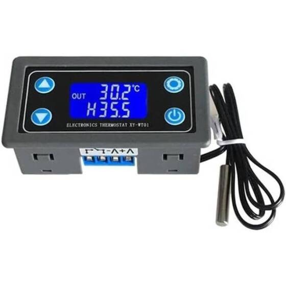 XY-WT01 Dijital Sıcaklık Kontrol Cihazı Led Ekran Isıtma Soğutma Regülatörü Termostat Anahtarı 0.5m Kablolu - 1