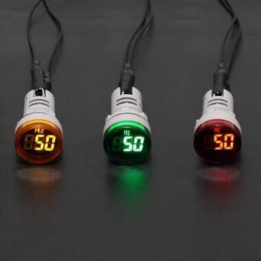Yeşil 20-75Hz 22mm AD16-22DSHZ Yuvarlak LED Hertz Metre - 5