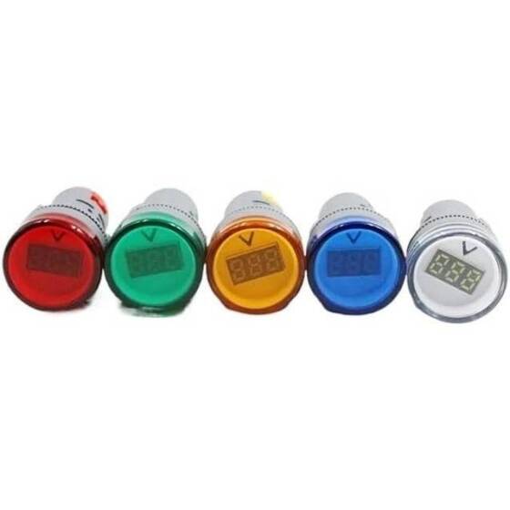 Yeşil AC60-500V 22mm AD16-22DSV Küçük Displayli LED Voltmetre - 1