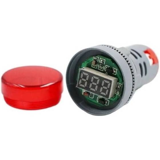 Yeşil AC60-500V 22mm AD16-22DSV Küçük Displayli LED Voltmetre - 3