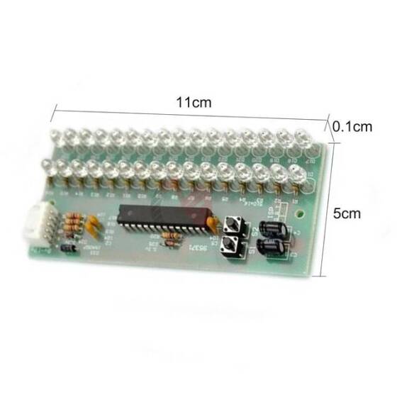 Yeşil DC8V-12V 16 Led Çift Kanallı MCU Ayarlanabilir Ekran Deseni Led Vu Metre Seviye Göstergesi Amplifikatör - 1