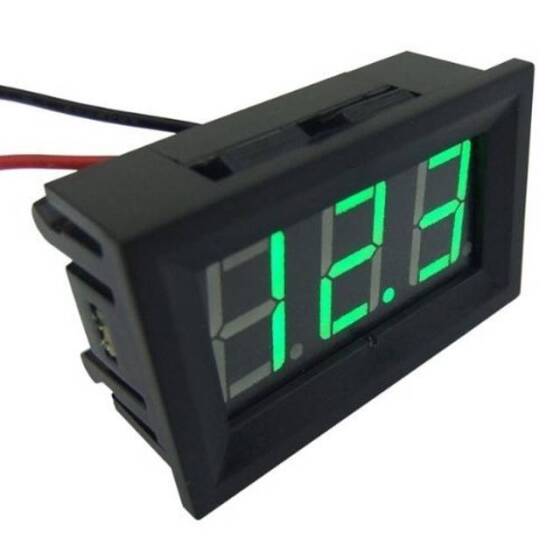 Yeşil İki Telli 0-56 İnç DC5V-120V DC Dijital Ekran Voltmetre Araba Bisiklet Motosiklet için - 1