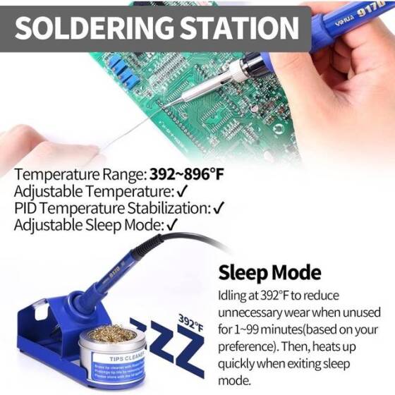YIHUA853D USB 15V 1A Dijital Ekran Sıcak Hava Sökme İstasyonu Güç Kaynağı US Fişli - 4