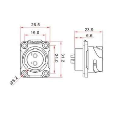 YM-20-C03SX-02-401 3 Pin Su Geçirmez Konnektör - Erkek - 2