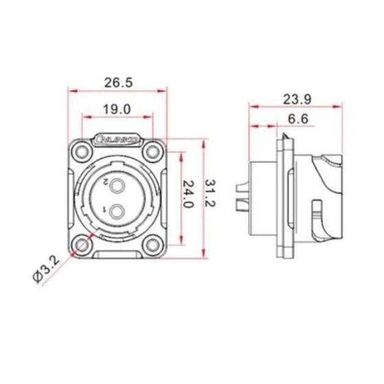 YM-20-C03SX-02-401 3 Pin Su Geçirmez Konnektör - Erkek - 2