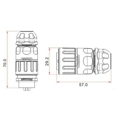 YM-20-C04PE-02-001 4 Pin Su Geçirmez Konnektör - Erkek - 2