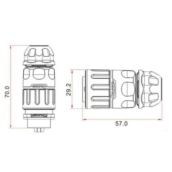 YM-20-C04PE-02-001 4 Pin Su Geçirmez Konnektör - Erkek - 2