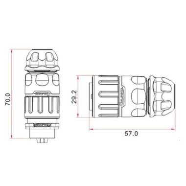 YM-20-C05PE-02-001 5 Pin Su Geçirmez Konnektör - Erkek - 2
