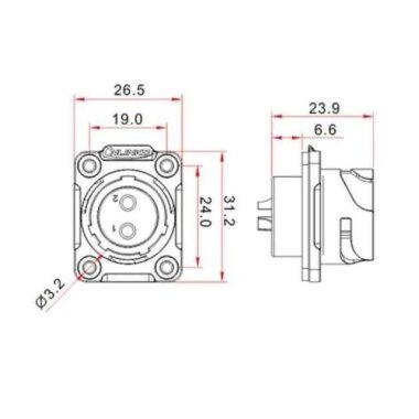 YM-20-C09SX-02-401 9 Pin Su Geçirmez Konnektör - Erkek - 2