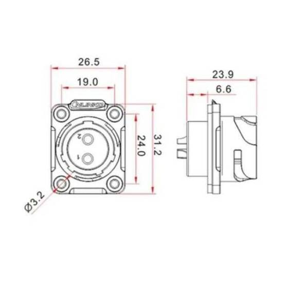 YM-20-C09SX-02-401 9 Pin Su Geçirmez Konnektör - Erkek - 2