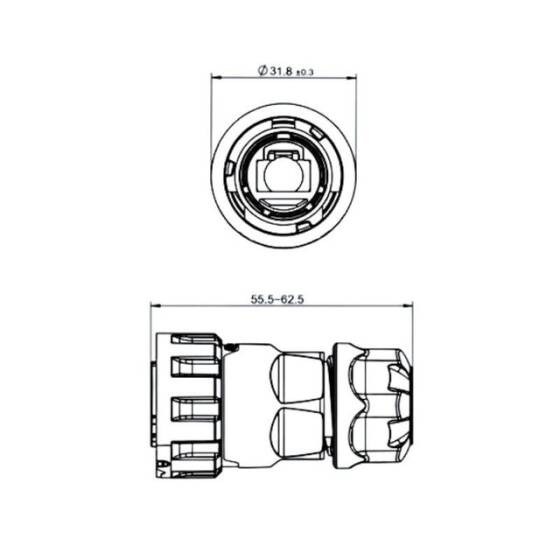 YM-20-C/RJ45/015/PE-42-001 Su Geçirmez Ethernet Konnektörü - Erkek - 2