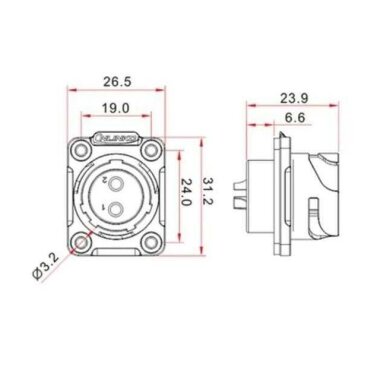 YM-20-J05SX-02-401 5 Pin Su Geçirmez Konnektör - Dişi - 2
