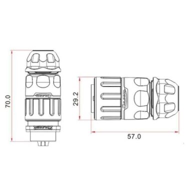 YM-20-J07PE-02-001 7 Pin Su Geçirmez Konnektör - Dişi - 2
