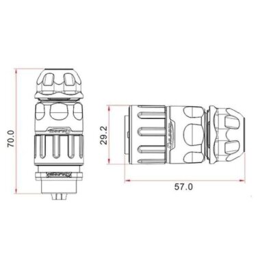 YM-20-J09PE-02-001 9 Pin Su Geçirmez Konnektör - Dişi - 2