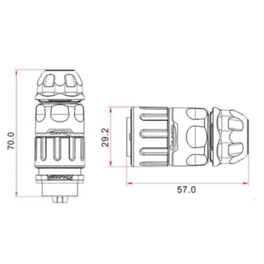 YM-20-J12PE-02-001 12 Pin Su Geçirmez Konnektör - Dişi - 2