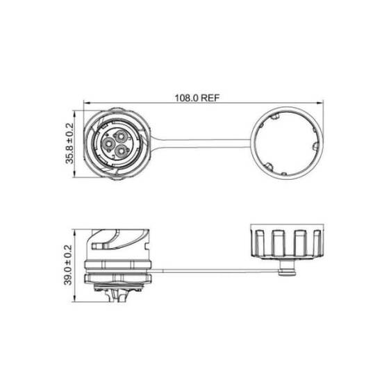 YM-24-J10SX-02-101A 10 Pin Su Geçirmez Konnektör - Dişi - 2
