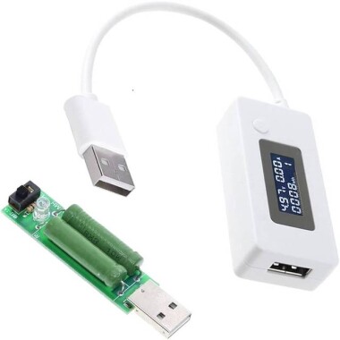 Yük Akımı Dedektörlü Ve LCD Ekranlı Monitörlü Voltmetreli Beyaz USB Test Cihazı Mobil Güç Kapasitesi Elektrostatik Çanta Ambalajı - 3