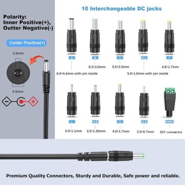 Yüksek Kaliteli Tam Amper 12V 1.5A Adaptör US Fişli - 5