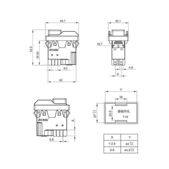 ZCD-01 4 Pin Panel Tipi Elektromanyetik Switch - Kutulu - 3