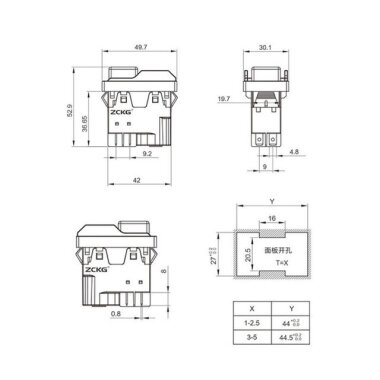 ZCD-01 4 Pin Panel Tipi Elektromanyetik Switch - 3