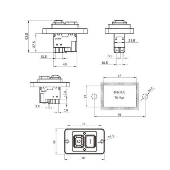 ZCD-02F 5 Pin Elektromanyetik Switch - 2