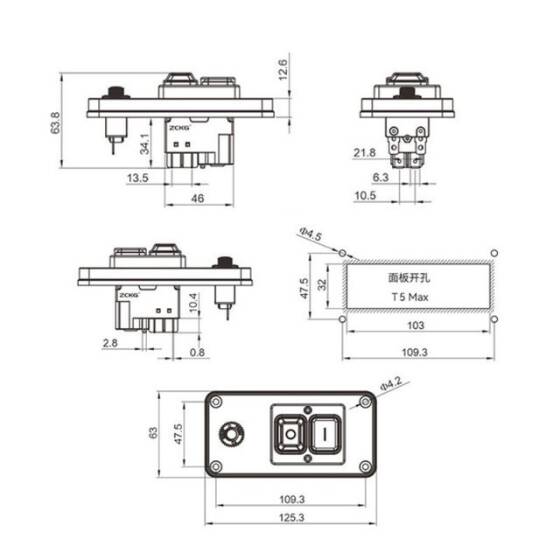 ZCD-02FL 5 Pin Elektromanyetik Switch - 3