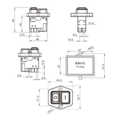 ZCD-02H 5 Pin Elektromanyetik Switch - 2