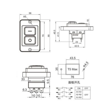 ZCK-02 6 Pin Elektromanyetik Switch - Kutulu - 3