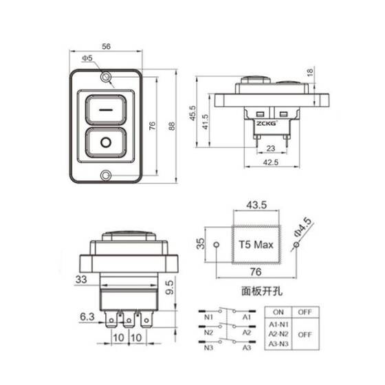 ZCK-02 6 Pin Elektromanyetik Switch - Kutulu - 3