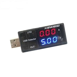 USB Akım Gerilim Test Cihazı Volt Amper Ölçer 2 USB Çıkışlı - 1