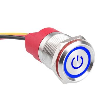 WD19T-P1-EC 19mm Dokunmatik Touch Metal Buton - Mavi - WDELE