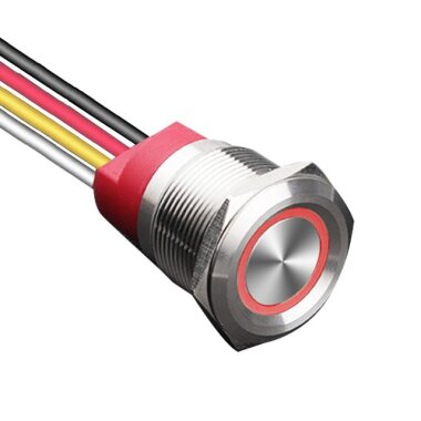 WD22T-P1-E 22mm Dokunmatik Touch Metal Buton - Kırmızı - WDELE