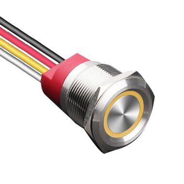 WD22T-P1-E 22mm Dokunmatik Touch Metal Buton - Sarı - WDELE