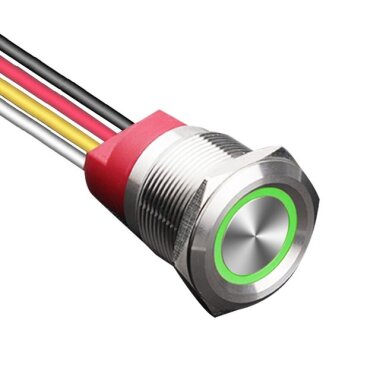 WD22T-P1-E 22mm Dokunmatik Touch Metal Buton - Yeşil - WDELE