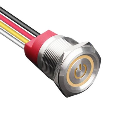 WD22T-P1-EC 22mm Dokunmatik Touch Metal Buton - Sarı - WDELE