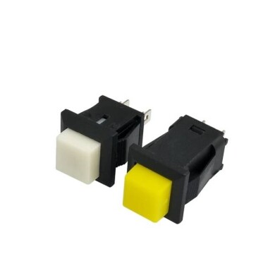 Yeşil DS-431 2 Pin Açık-Kapalı Otomatik Sıfırlamalı Kare Push Buton - Normalde Kapalı Bas Bırak - 3