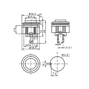 Yeşil DS-500 2 Pin 14mm Anlık Kendini Sıfırlamalı Push Buton - Normalde Kapalı - 3