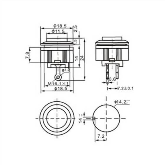 Yeşil DS-500 2 Pin 14mm Anlık Kendini Sıfırlamalı Push Buton - Normalde Kapalı - 3