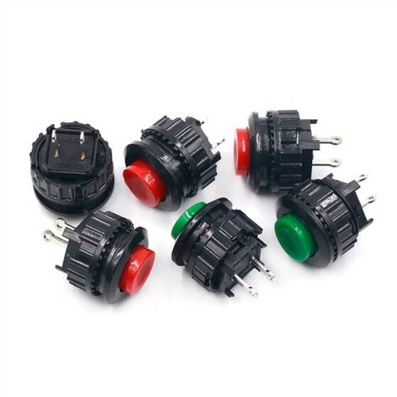 Yeşil DS-500 2 Pin 14mm Anlık Kendini Sıfırlamalı Push Buton - Normalde Kapalı - 5