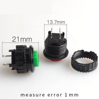 Yeşil DS-501 2 Pin 14mm Anlık Kendini Sıfırlamalı Push Buton - Normalde Kapalı Bas Bırak - 3